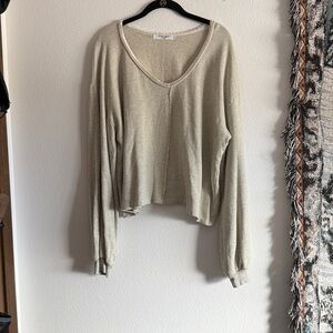Project Social T Cream Scoop Neck Sweater